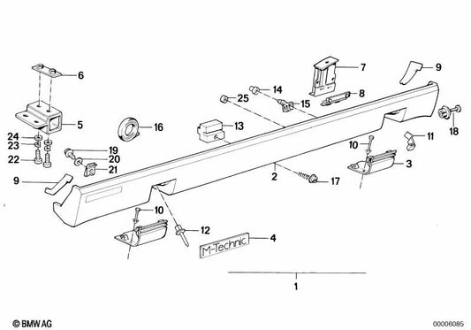 Folie derecha para BMW E24 (OEM 51711926194). Original BMW