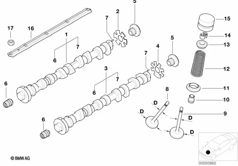 Tornillo hueco para BMW E46, E39, E85, E86, E52 (OEM 11311407013). Original BMW