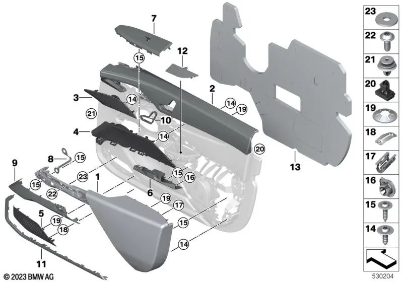 Grille de la bibliothèque de l'attaquant gauche pour BMW G70 (OEM 51165A01033). BMW d'origine