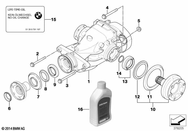 Hinterachsgetriebe für BMW E60, E60N, E61, E61N 5er E63, E64 6er (OEM 33107560604). Original BMW.