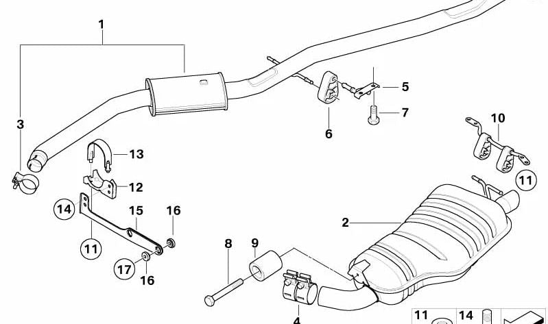 OEM Escape Support 18203424017 per BMW E83. BMW originale.