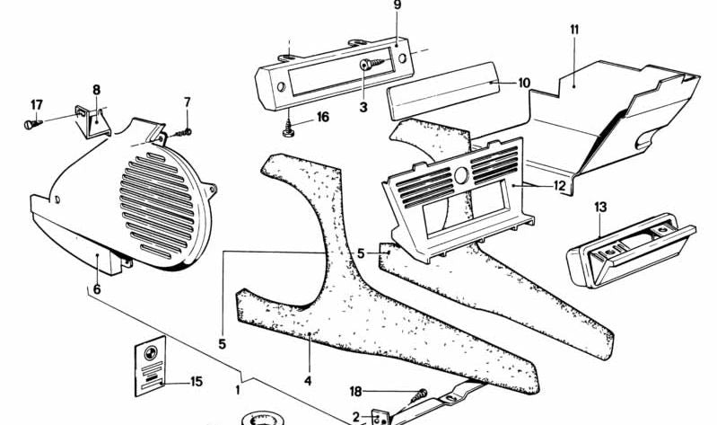 Glove OEM Giove 51161858926 per BMW E12. BMW originale.