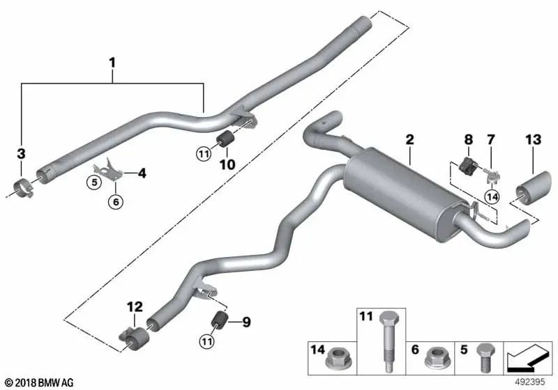 Transmission Mount for BMW G20, G22 (OEM 18208595470). Original BMW.