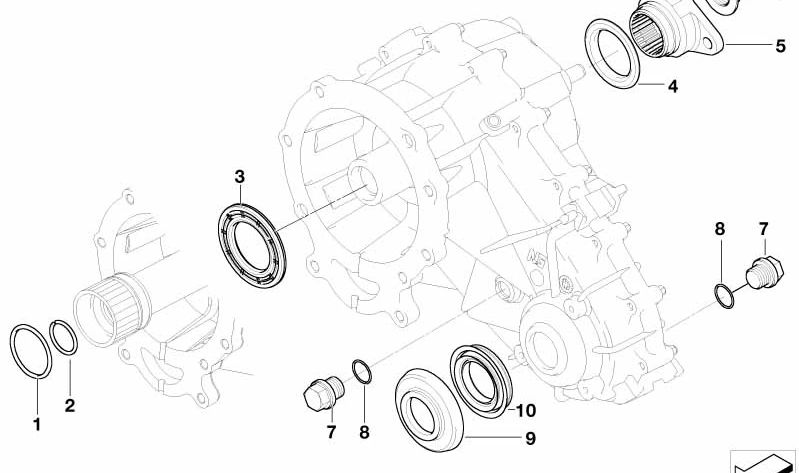 Achsdichtungen für BMW 3er E46, X5 E53 (OEM 27127531519). Original BMW.