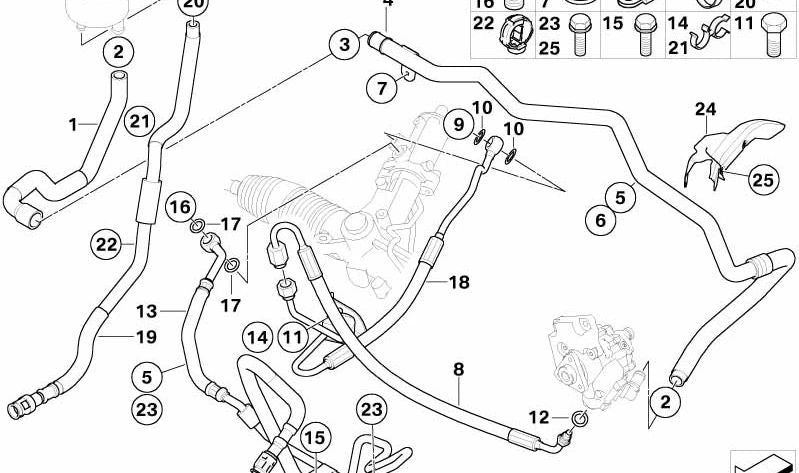 Clamp for BMW 5 Series E60, E61, 6 Series E63, E64 (OEM 32416765416). Original BMW