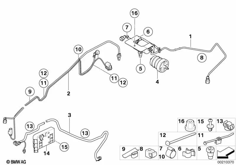 Double clip for BMW E81, E82, E87, E88 3 Series E90, E91, E92, E93, X1 E84, X5 E70, X6 E71 (OEM 64536930042). Genuine BMW.