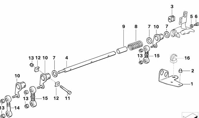 Eje para BMW E36 (OEM 13541401519). Original BMW