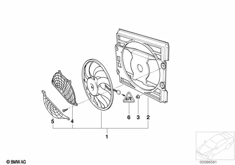 Ventilador de Presión para BMW Serie 3 E46 (OEM 64546988913). Original BMW