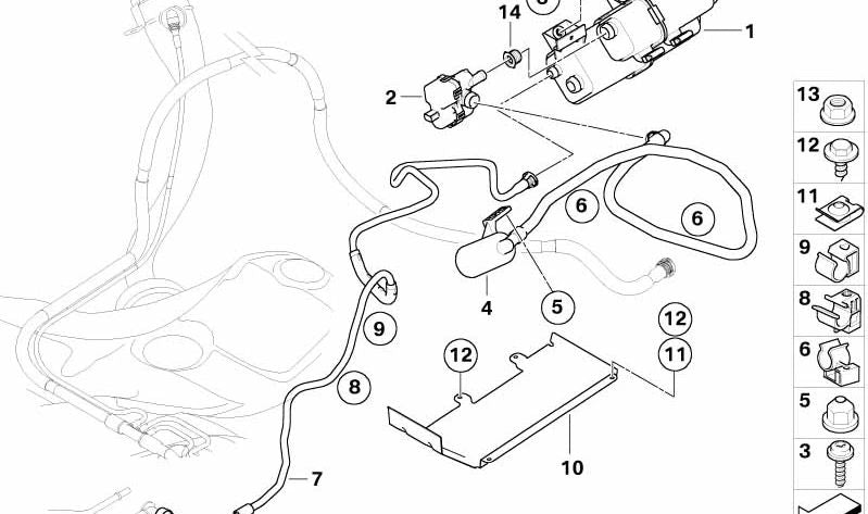 Pipe de ventilation du filtre à poussière OEM 16136762595 pour BMW E63, E64. BMW d'origine.