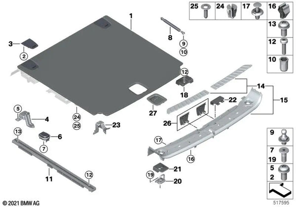 Amortiguador de Gas para BMW G02 (OEM 51477947680). Original BMW.