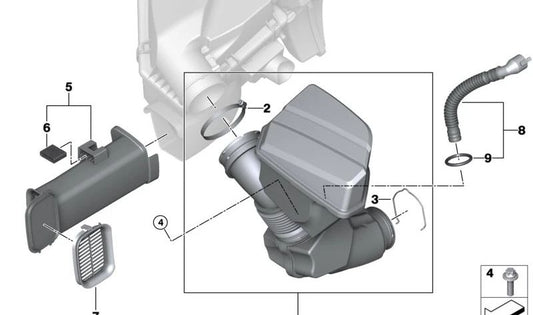 O -ring pour la série BMW 1 F40, série 2 F44, F45, F46, G42, série 3 G20, G21, G28, 4 G22 Série, G23, G26, série 5 G30, G31, série 6 G32, série 7 G11, G12 , X1 F48, X2 F39, X3 G01, X4 G02, X5 G05, Mini F54, F55, F56, F57, F60 (OEM 13718473143). Original