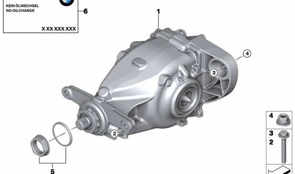 Transmisión trasera para BMW F15, F16 (OEM 33107636996). Original BMW