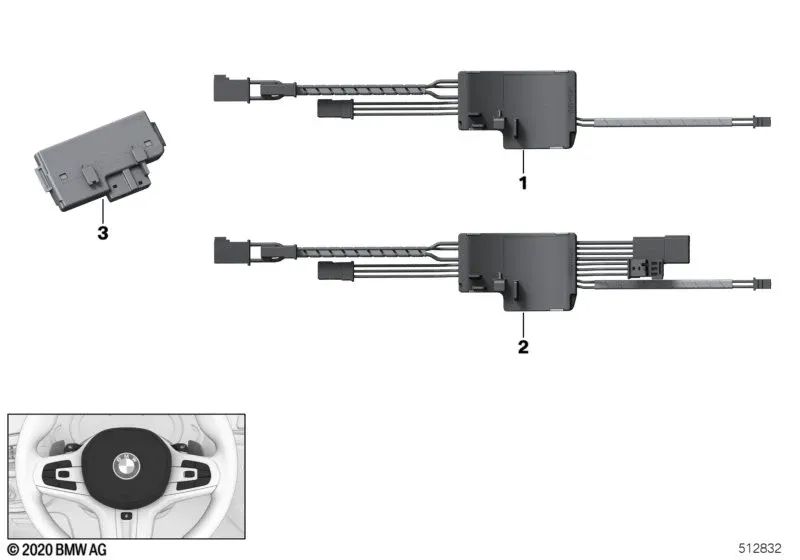 Unidad de control de electrónica del volante para BMW G87, G80, G81, G82, G83, F90, F91, F92, F97, F98, F95, F96, G09 (OEM 61317857779). Original BMW.