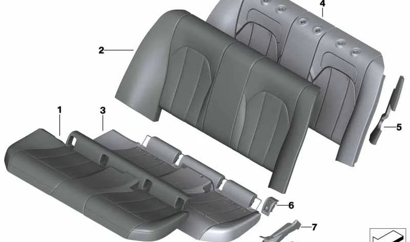 Funda de asiento de cuero OEM 52208097696 para BMW G20, G21. Original BMW.