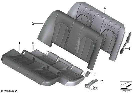 Funda Asiento de Cuero para BMW Serie 3 G20, G21 (OEM 52207956088). Original BMW