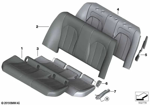 Funda de Asiento de Cuero para BMW Serie 3 G20, G20N, G21, G21N (OEM 52207956098). Original BMW