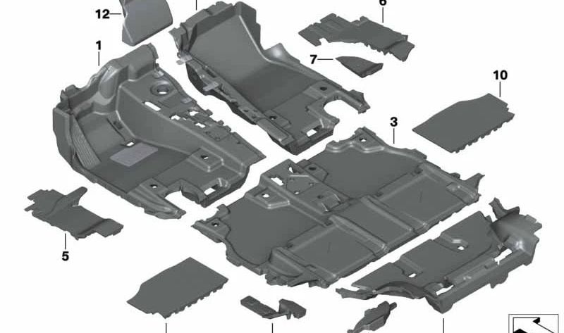 Inserto posteriore destro per BMW G07 (OEM 51477434322). BMW originale