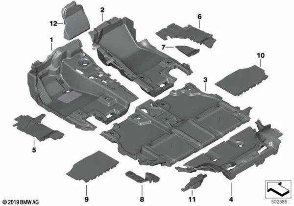 Revestimiento inferior delantero derecho para BMW X7 G07, G07N (OEM 51479892982). Original BMW.