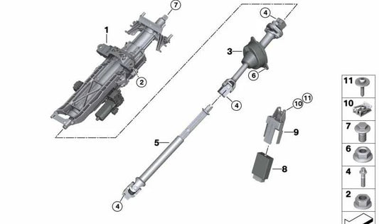 Doppelgelenk para BMW X5 F95, G05, X6 F96, G06, X7 G07, XM G09 (OEM 32305A03E70). Original BMW