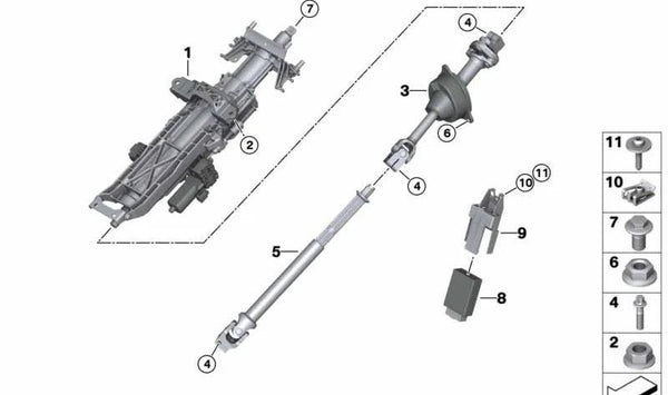 Doble Articulación para BMW X5 F95, G05, G18, X6 F96, G06, X7 G07, XM G09 (OEM 32306871959). Original BMW