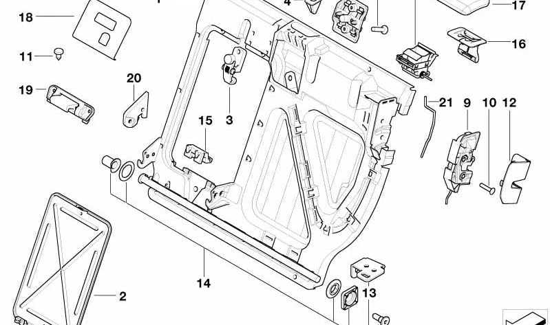 Coperchio di blocco destro per BMW E46 (OEM 52208267094). BMW originale