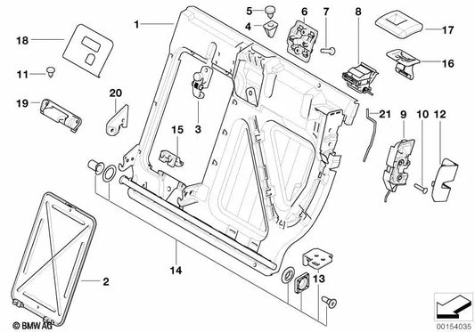 Left door lock cover for BMW 3 Series E46 (OEM 52208267097). Original BMW