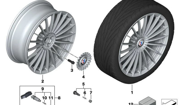 Rueda de Disco de Aleación Ligera para BMW G16 (OEM 36117998815). Original BMW