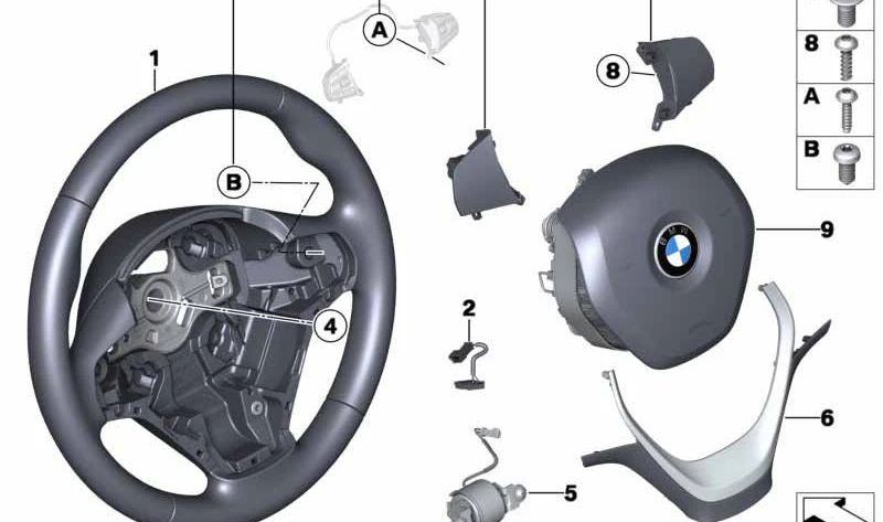 Juego de Molduras Decorativas para BMW Serie 1 F20, F21, Serie 2 F22, F23, Serie 3 F30, F31, F34, F35 (OEM 32306854777). Original BMW