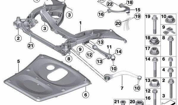 Brazo de suspensión superior izquierdo OEM 31127849505 con corrección de caída para BMW F06, F12, F13. Original BMW