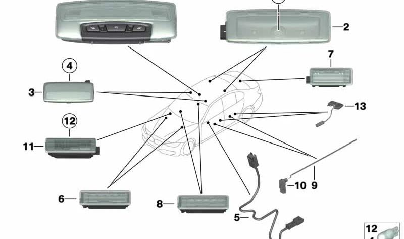 Guía de luz trasera izquierda para BMW Serie 4 F32, F33, F82, F83 (OEM 63319248667). Original BMW