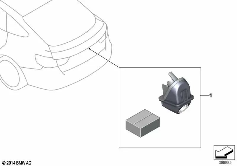 Kit de actualización de cámara de marcha atrás para BMW Serie 3 F30, F31, F34 Serie 4 F32, F36 (OEM 66212361833). Original BMW.