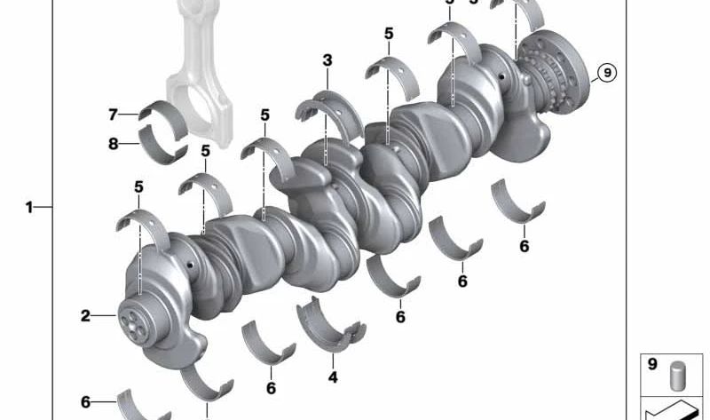 Weißes Führungslager für BMW 1er E81, E82, E87N, E88, F20, F21, 2er F22, 3er E90, E91, E92, E93, F30, F31, F34, 4er F32, F33, F36, 5er E60N , E61N, F07, F10, F11, Serie 6 F06, F12, F13, Serie 7 F01, F02, X1 E84, X3 E83N, F25, X4 F26