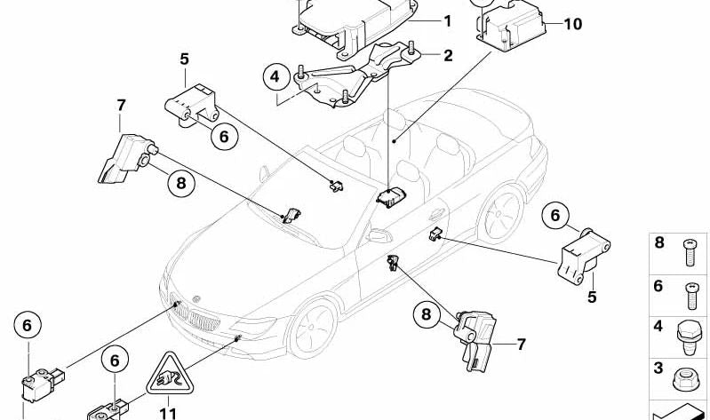 Unidad de Control del Airbag para BMW Serie 6 E64 (OEM 65779172020). Original BMW