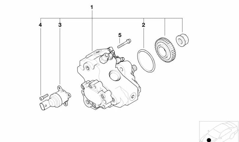 Válvula de control de cantidad para BMW E38 (OEM 13517785435). Original BMW