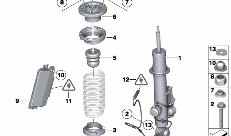 Amortiguador trasero derecho para BMW F01 (OEM 37126796934). Original BMW