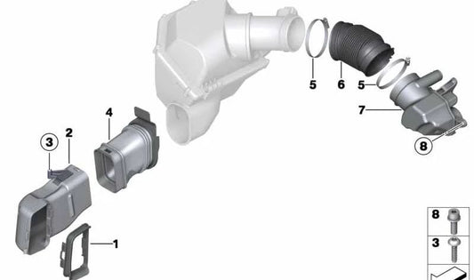 Bellows for BMW 5 Series F10, 6 Series F06, F12, F13 (OEM 13717843293). Genuine BMW