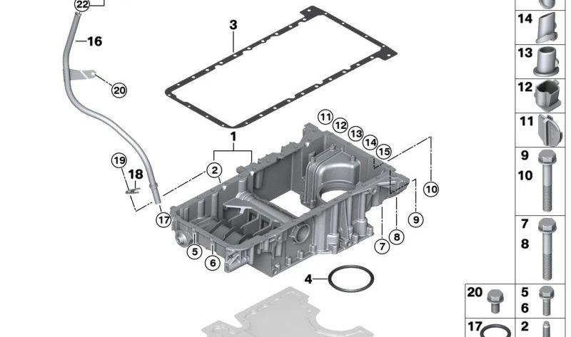 Closing cover for BMW E60, E61, E63, E64, E65, E66, E53, E70 (OEM 11137523086). Original BMW