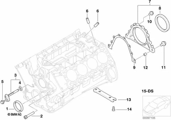 O-Ring para BMW Serie 7 E38, E65 (OEM 11312248836). Original BMW