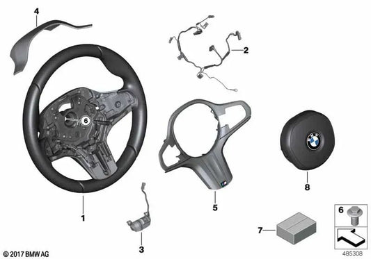 Aplique decorativo para volante para BMW Serie 5 G30, G31, Serie 6 G32, Serie 7 G11, G12, X3 G01, G08, X4 G02 (OEM 32307856291). Original BMW.