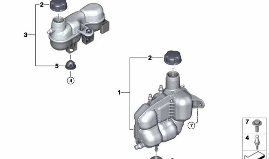 Réservoir de liquide de refroidissement OEM 17137645508 pour BMW F45, F48, F49, F39, F60. BMW d'origine.