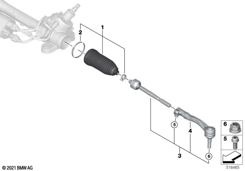 Kugelgelenk a destra per BMW G70 (OEM 32105A65700). BMW originale.