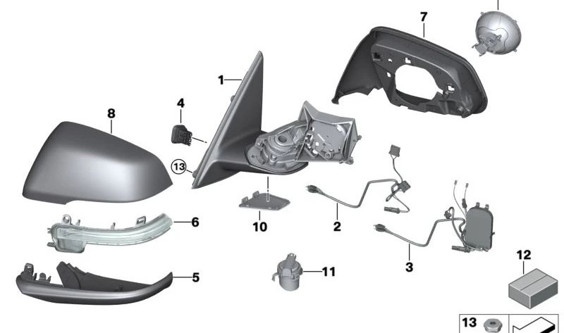 Parte inferior de la carcasa izquierda para BMW Serie 2 F45, F46, X1 F48 (OEM 51167391899). Original BMW