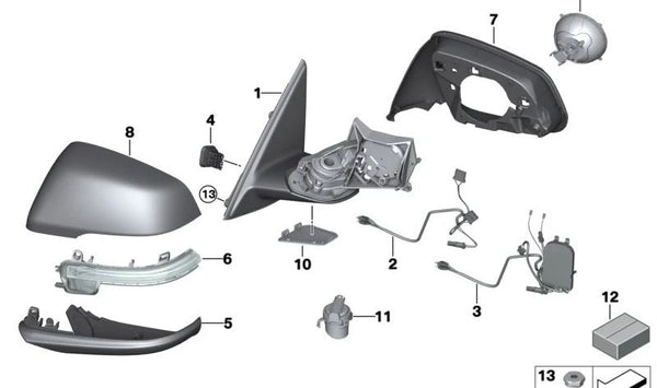 Conector de espejo retrovisor exterior OEM 61136844413 para BMW F52, F48, F49. Original BMW.