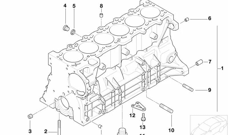 Placa de soporte para BMW E36, E46, E39, E60, E61, E38, E65, E66, E83, E53, E85 (OEM 11111724989). Original BMW.