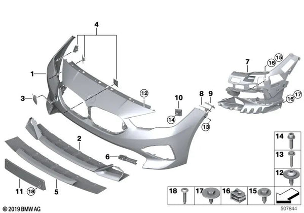 Base para matrícula para BMW F44 (OEM 51137474673). Original BMW.