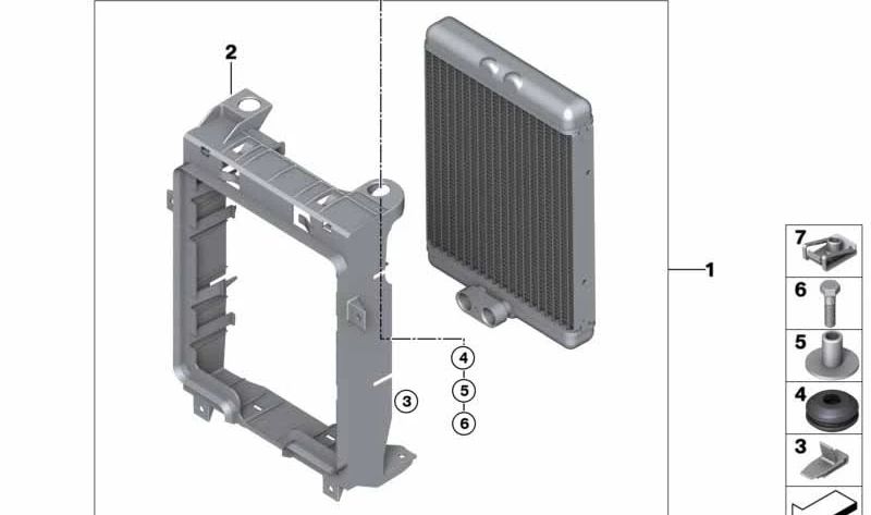 Enfriador de aceite del motor para BMW E70, E71 (OEM 17217589518). Original BMW.