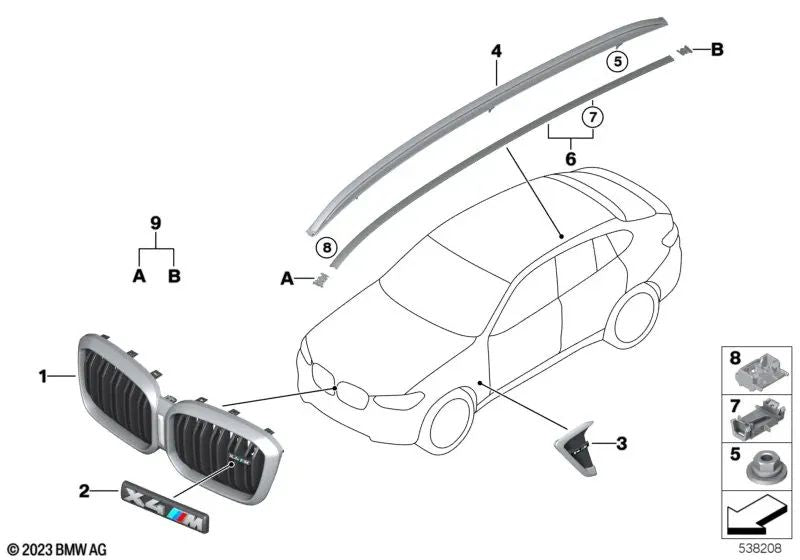 Tuerca hexagonal con brida para BMW F34, F32, F33, I12N, I15, U11, U12, F97N, F98, G02, E70, F15, F85 (OEM 31316771889). Original BMW