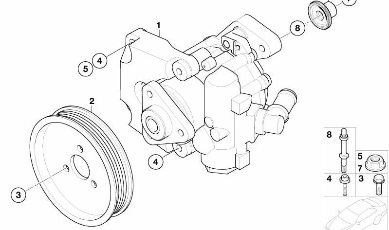 Zylinderschraube mit Unterlegscheibe für BMW 1er E81, E82, E87, E88, 3er E36, E46, E90, E91, E92, E93, 5er E34, E39, E60, E61, 6er E63, E64, 7er E32, E38, E65, Serie 8 E31, X1 E84, X3 E83, F25, X4 F26, X5 E53, E70, F15, X6 E71, F16, Z4 E8