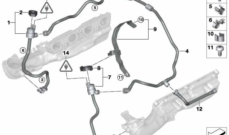 Válvula de ventilación del depósito con tubo OEM 13907619305 para BMW X5 (E70), X6 (E71). Original BMW