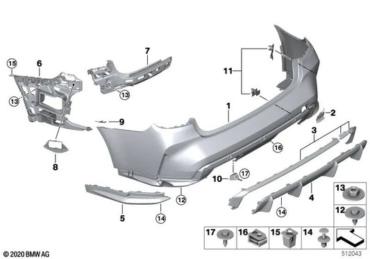 Juego de Molduras para BMW Serie 3 G80, G81 (OEM 51127884228). Original BMW